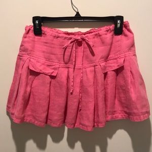 Juicy Couture small pink linen mini skirt